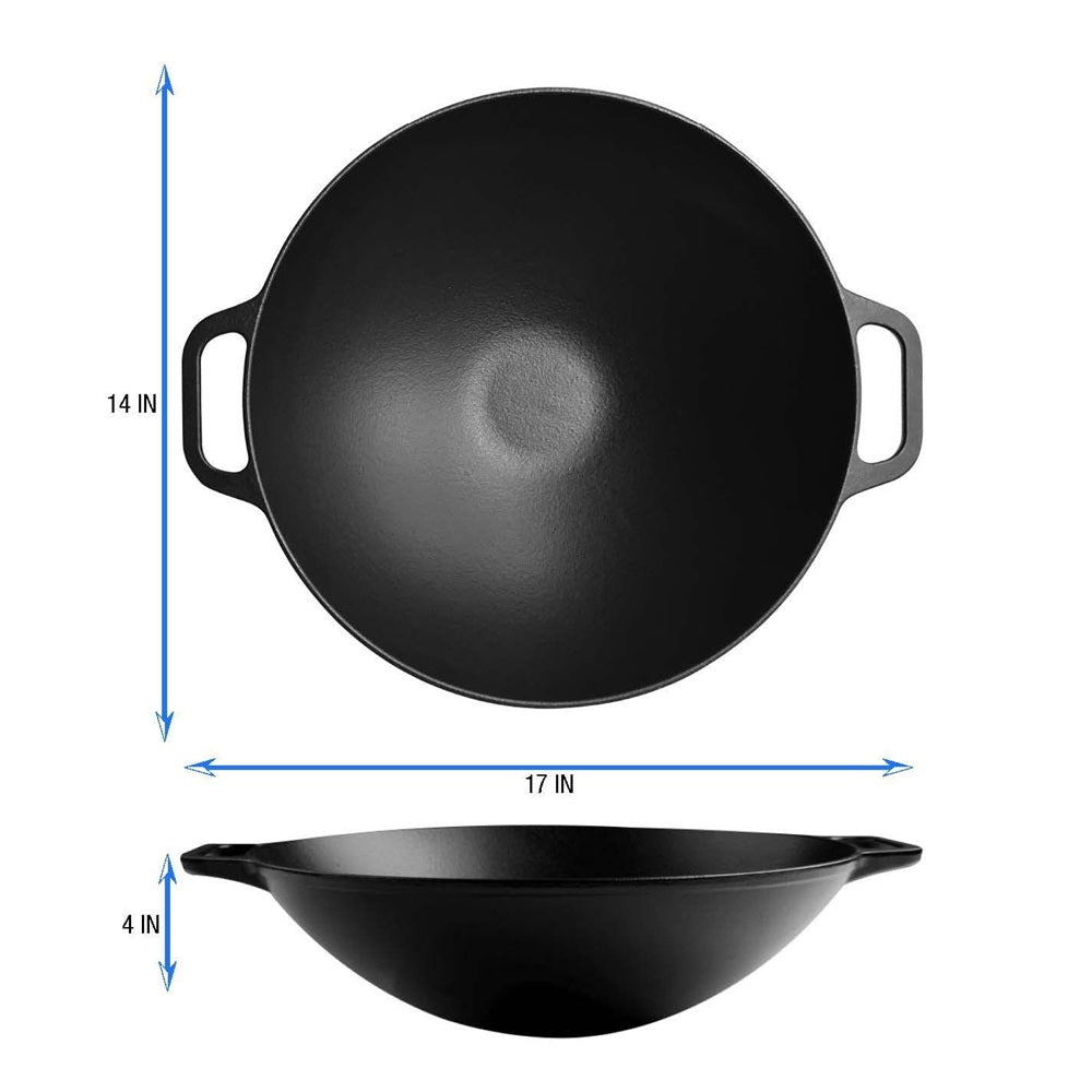 Wok Victoria de hierro fundido 35 cm