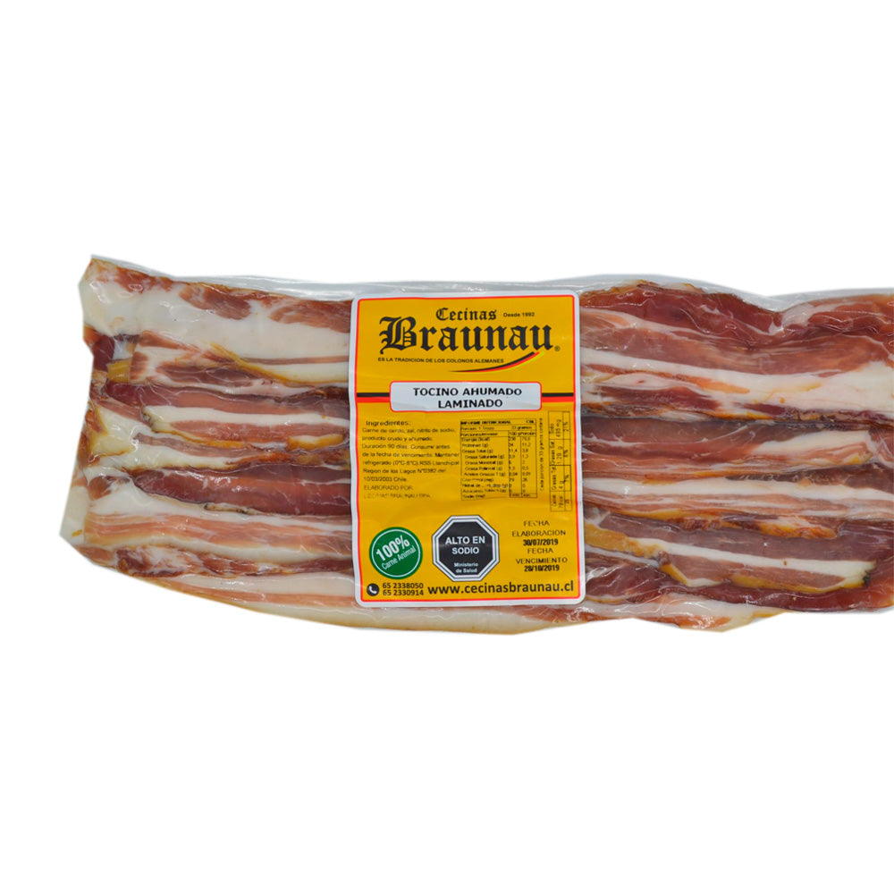 Tocino Ahumado Laminado | Paquete 280 grs. | Braunau