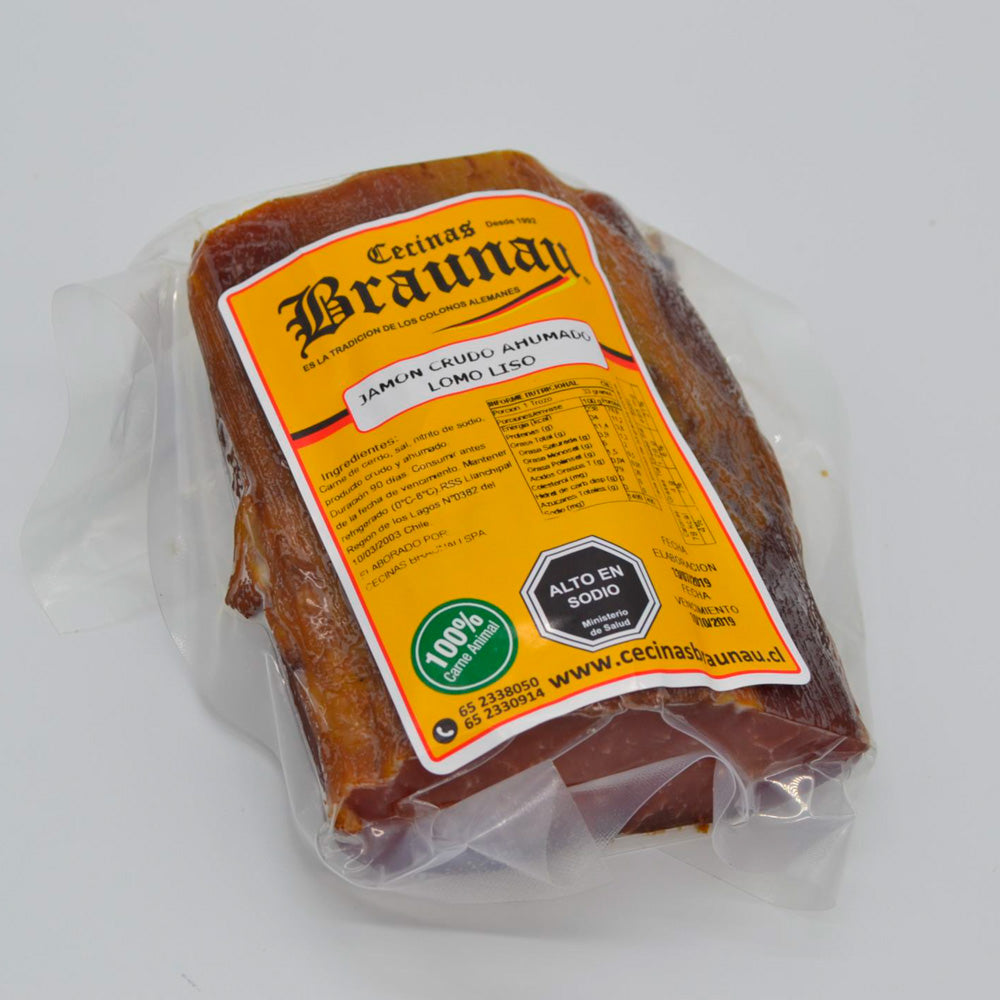 Jamón Crudo Ahumado Lomo Liso | Paquete 380 grs. | Braunau