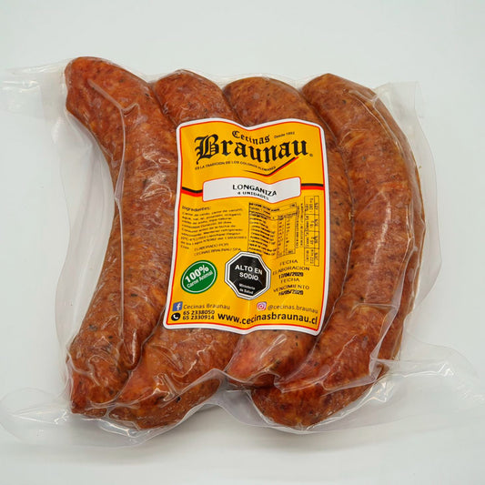 Longaniza 4 Unidades | Paquete 500 grs. | Braunau
