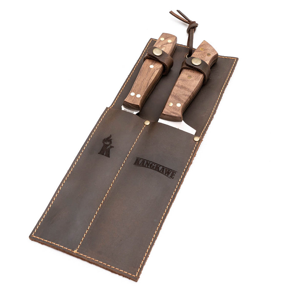 Set tenedor cuchillo parrillero funda cuero