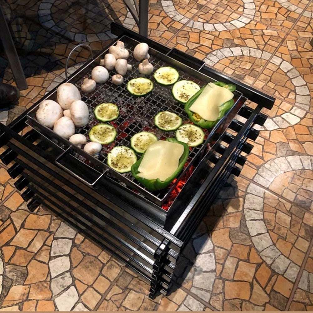Brasero Cuadrado con Parrilla