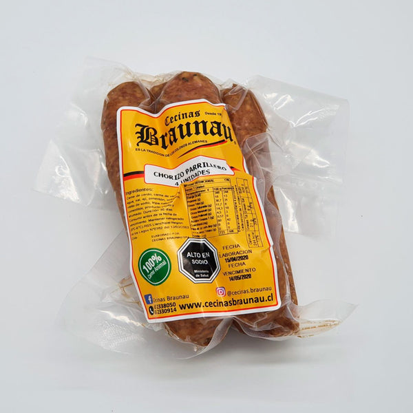 Chorizo Parrillero 4 Unidades | Paquete 305 grs. | Braunau