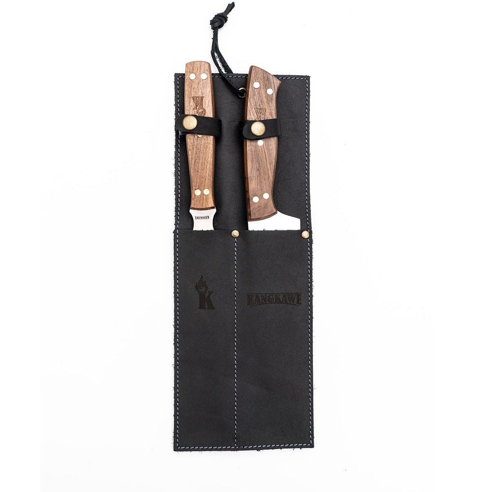 Set tenedor cuchillo parrillero funda cuero